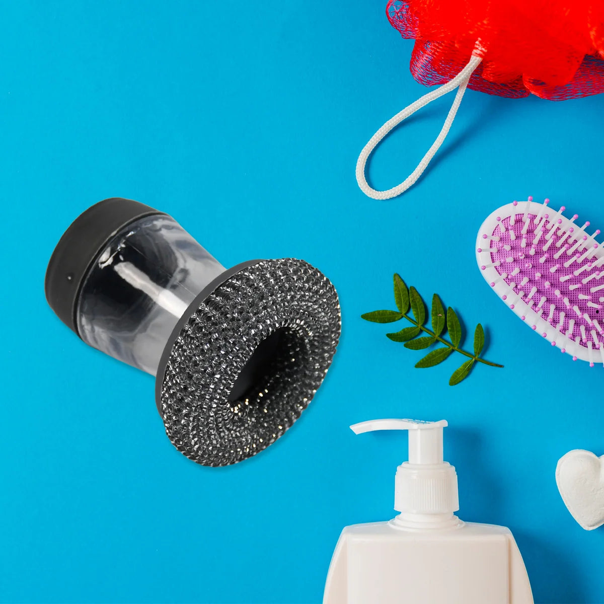 Soap Dispensing Palm Brush Washing Liquid Dish Brush Soap Pot Utensils with Dispenser Cleaning (2 SET)