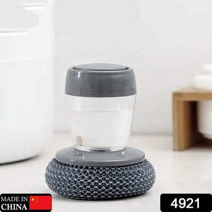 Soap Dispensing Palm Brush Washing Liquid Dish Brush Soap Pot Utensils with Dispenser Cleaning (2 SET)